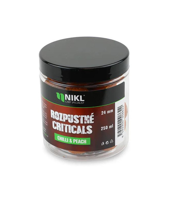 Nikl Rozpustné Criticals boilie Chilli & Peach 250ml