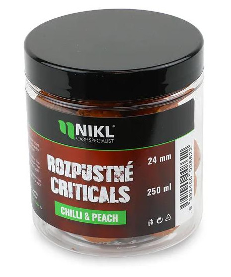 Nikl Rozpustné Criticals boilie Chilli & Peach 250ml