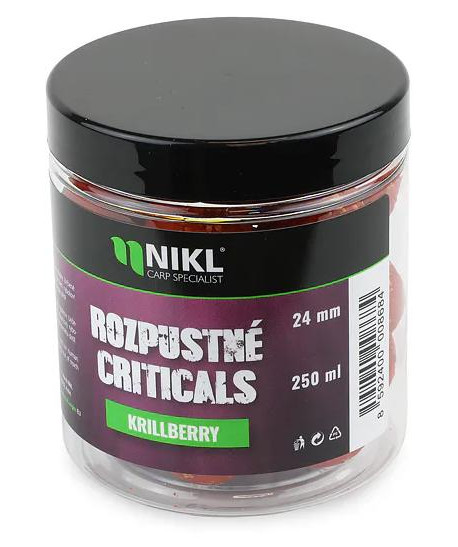 Nikl Rozpustné Criticals boilie Krill Berry 250ml