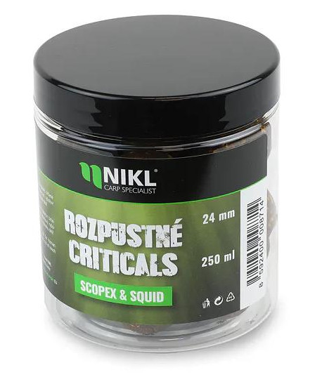 Nikl Rozpustné Criticals boilie Scopex & Squid 250ml