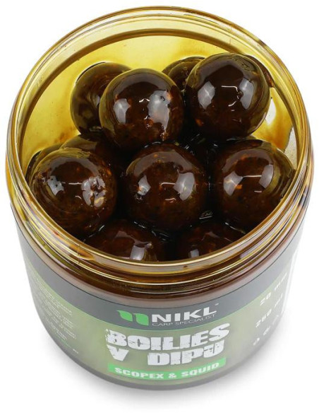 Nikl Boilies v dipu Scopex & Squid 250ml