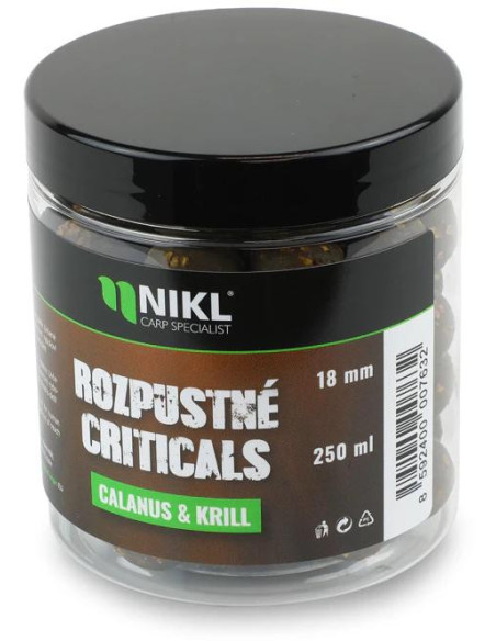 Nikl Rozpustné Criticals boilie Calanus & Krill 250ml