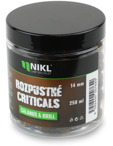 Nikl Rozpustné Criticals boilie Calanus & Krill 250ml