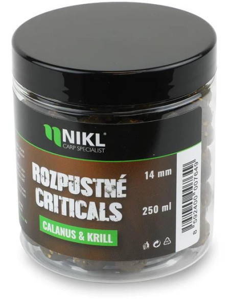 Nikl Rozpustné Criticals boilie Calanus & Krill 250ml