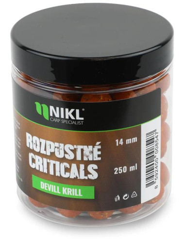 Nikl Rozpustné Criticals boilie Devill Krill 250ml