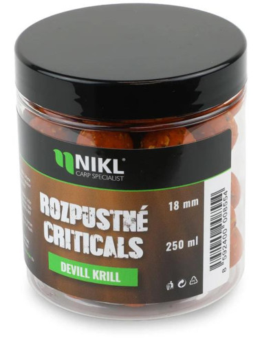 Nikl Rozpustné Criticals boilie Devill Krill 250ml