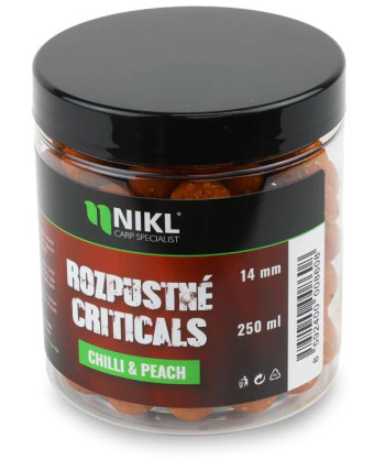 Nikl Rozpustné Criticals boilie Chilli & Peach 250ml