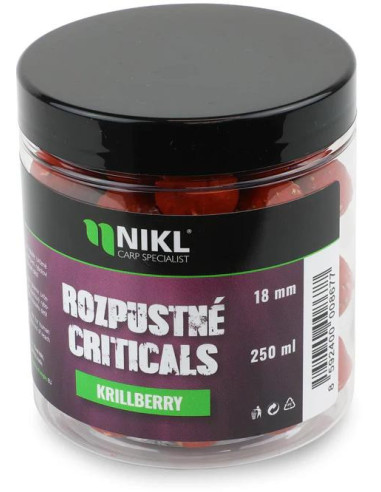 Nikl Rozpustné Criticals boilie Krill Berry 250ml