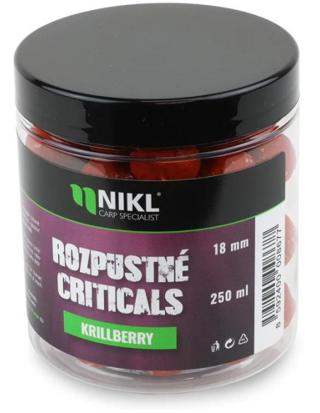 Nikl Rozpustné Criticals boilie Krill Berry 250ml