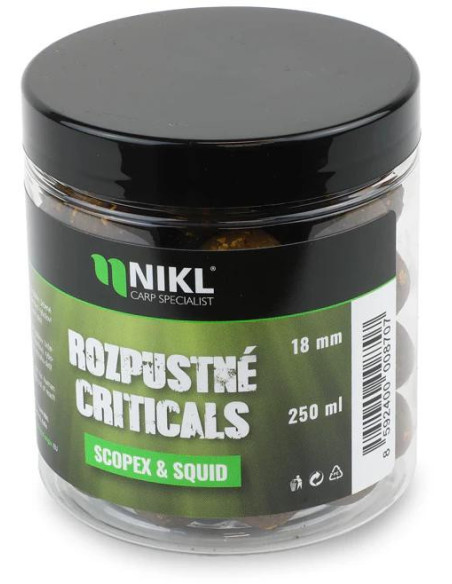 Nikl Rozpustné Criticals boilie Scopex & Squid 250ml