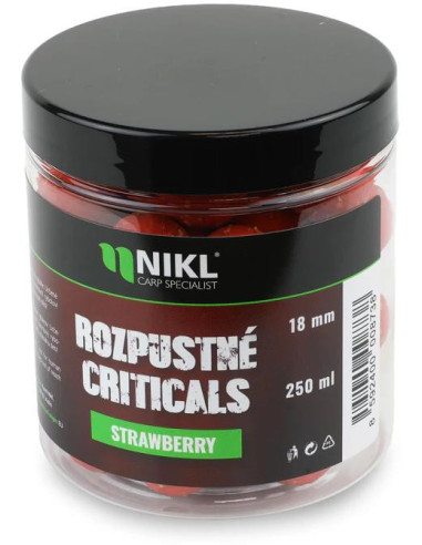 Nikl Rozpustné Criticals boilie Strawberry 250ml
