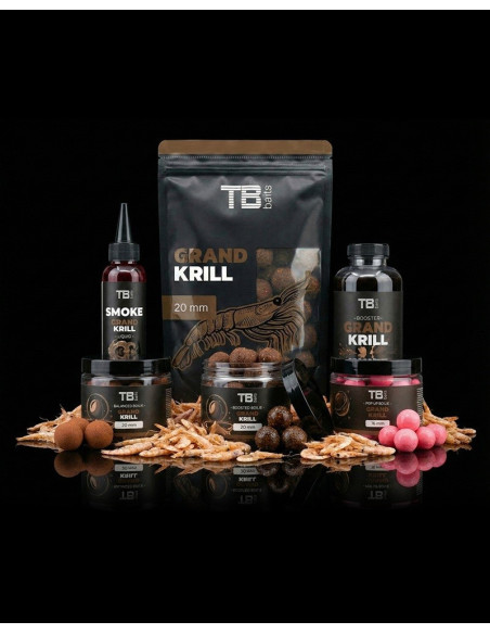 TB Baits Vyvážené Boilie Balanced + Atraktor Grand Krill 100 g 20 mm