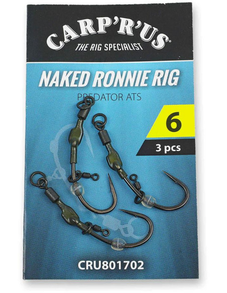 Carp´R´Us Návazec Ready Naked Ronnie rig - Predator 3ks