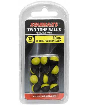 Two Tones Balls 10mm černá/žlutá (plovoucí kulička) 12ks