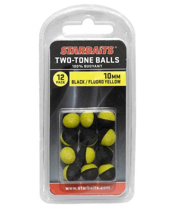 Two Tones Balls 10mm černá/žlutá (plovoucí kulička) 12ks