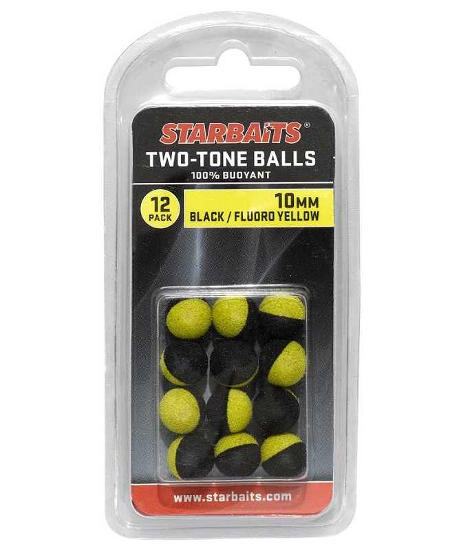 Two Tones Balls 10mm černá/žlutá (plovoucí kulička) 12ks