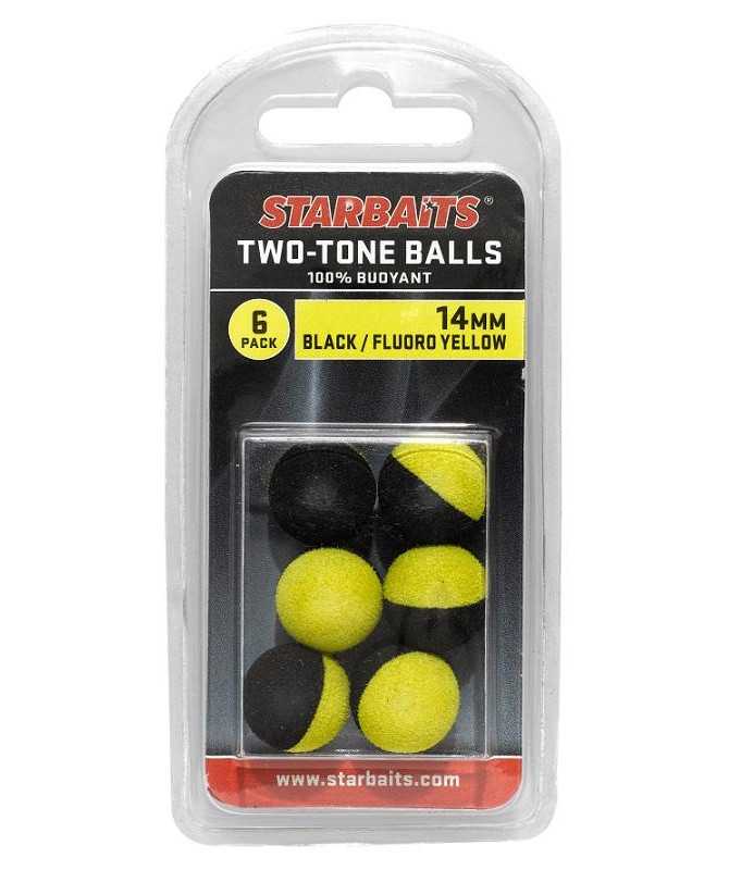 Two Tones Balls 14mm černá/žlutá (plovoucí kulička) 6ks
