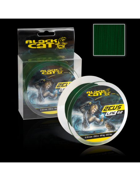 BlackCat Ø 038mm Zeus Line G2 L: 250m 37kg / 81lbs green