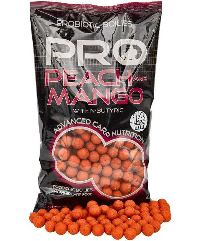 Pro Peach & Mango - Boilie potápivé 1kg 14mm