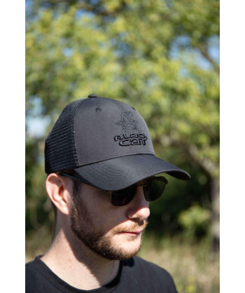 BlackCat Black Trucker Cap