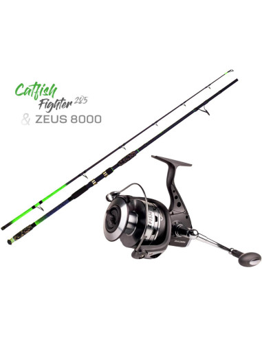 ZFISH Combo Prut Catfish Fighter 2,85m/100-300g + Naviják Zeus ZX 8000