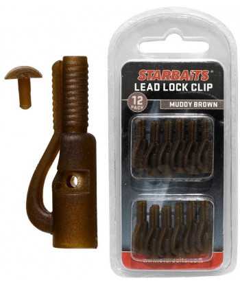 Lead Lock Clip hnědá (závěsky) 12ks