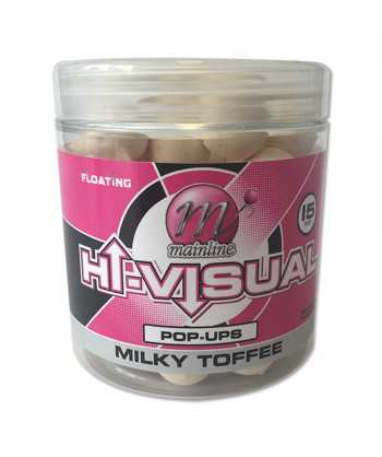 Mainline hi-visual boilies pop-ups Milky toffee 15 mm