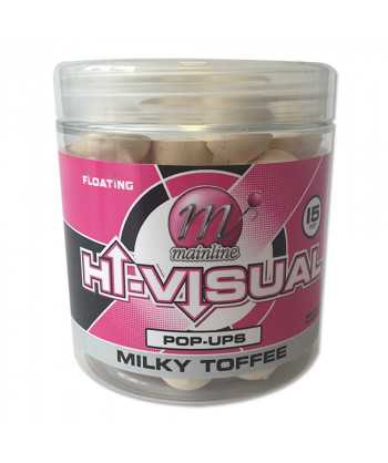 Mainline hi-visual boilies pop-ups Milky toffee 15 mm
