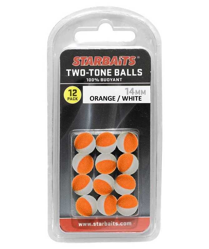 Two Tones Balls 10mm oranžová/bílá (plovoucí kulička) 12ks