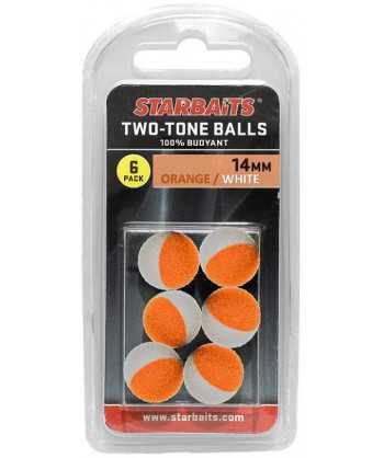 Two Tones Balls 14mm oranžová/bílá (plovoucí kulička) 6ks