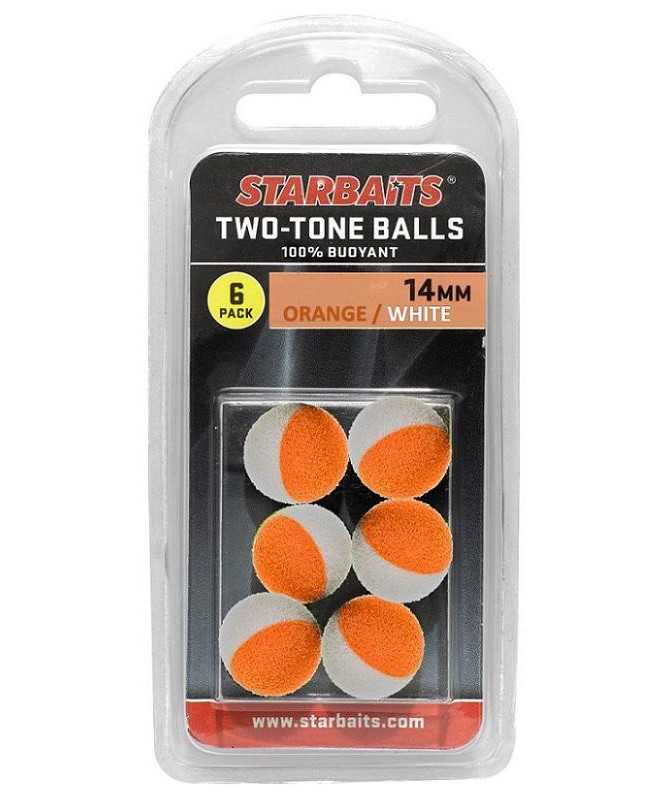 Two Tones Balls 14mm oranžová/bílá (plovoucí kulička) 6ks