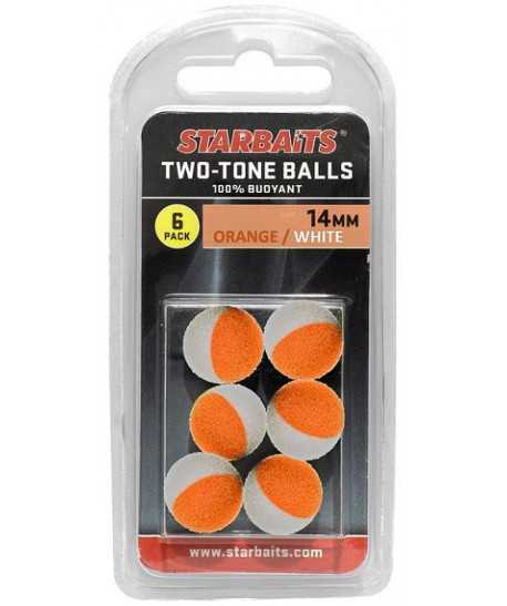 Two Tones Balls 14mm oranžová/bílá (plovoucí kulička) 6ks