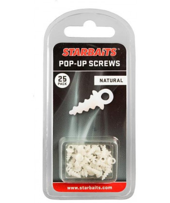Pop Up Screws bílá (úchyt na plovoucí boilie) 25ks